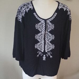 Style & Co. Black Rayon Top
